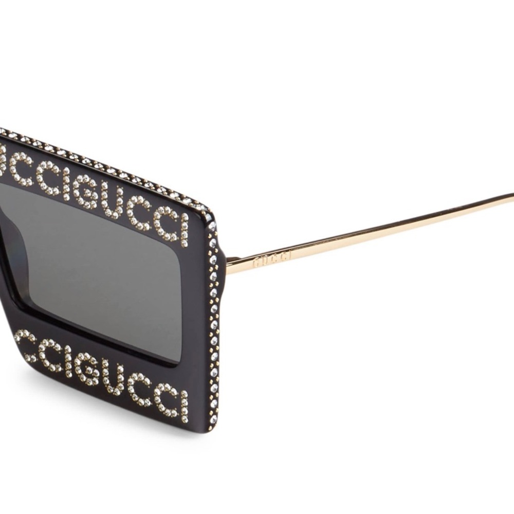 SOLD⛔️Authentic GUCCI 60 Rectangular "Hollywood collection " crystals acetate - Picture 4 of 16